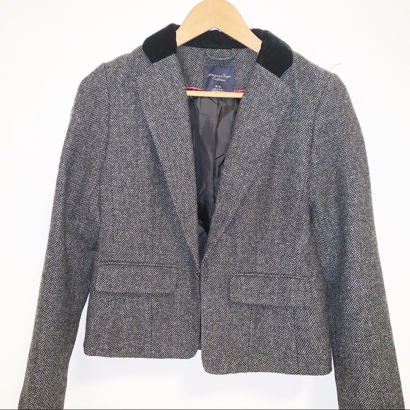 American Eagle Outfitters Jackets & Blazers - American Eagle Wool /Tweed Blend Velvet Blazer- M